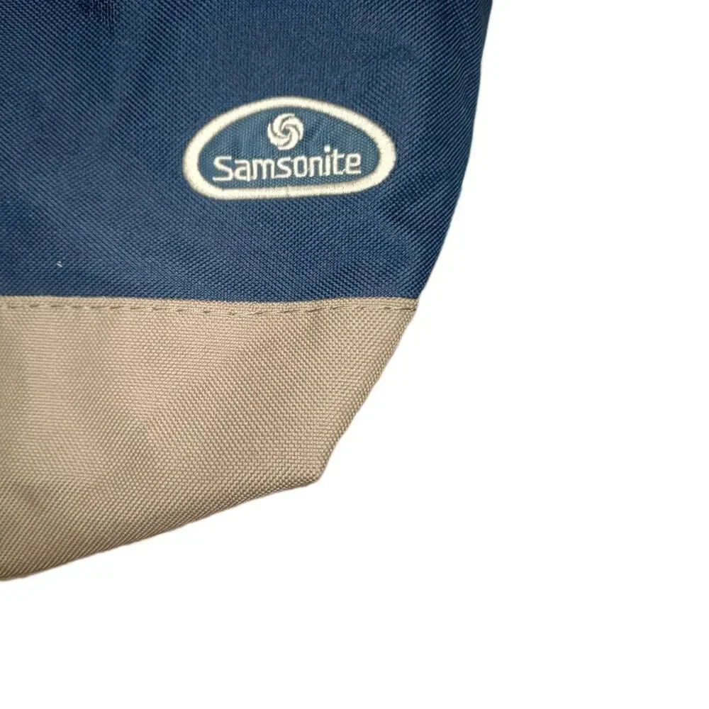 Samsonite Canvas Yacht Travel Tote Bag Weekender Foldable Beige Navy Large 24